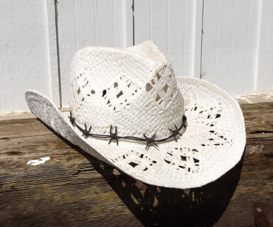 Barb Wire Leather Cowboy Hat Band